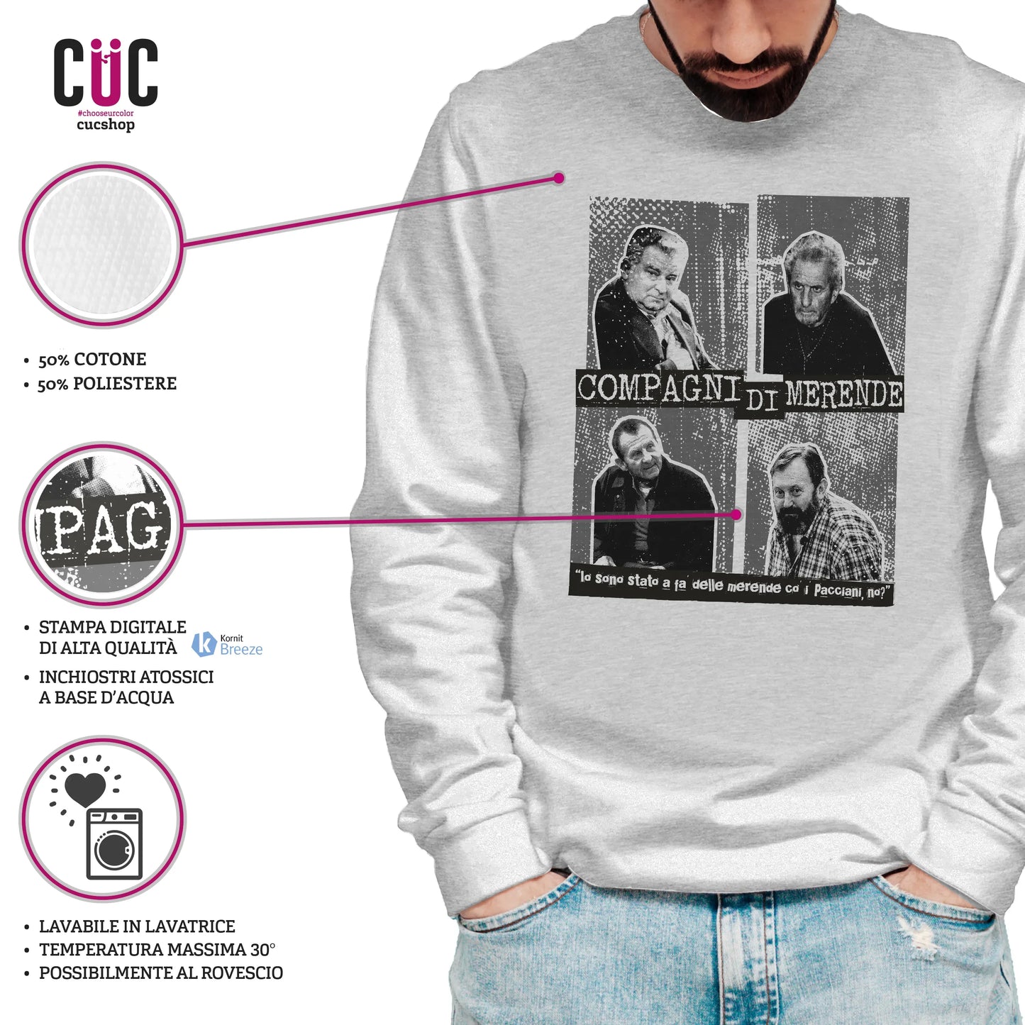 CUC GIROCOLLO Compagni di merende - Unisex - PERSONAGGI FAMOSI - UGIP - Crime - #chooseurcolor