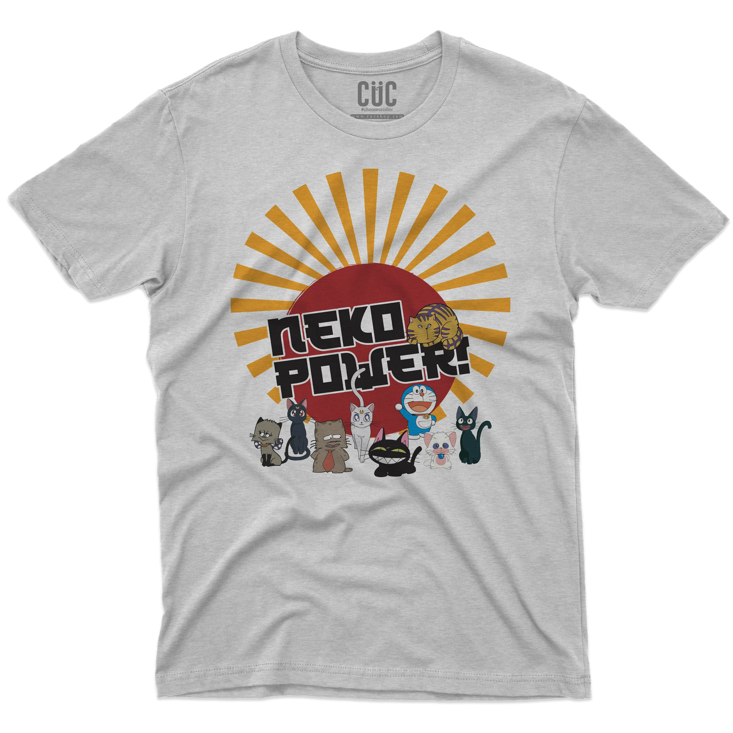 CUC T-SHIRT Neko Power - ANIME MANGA - Gatti Cartoni - #chooseurcolor
