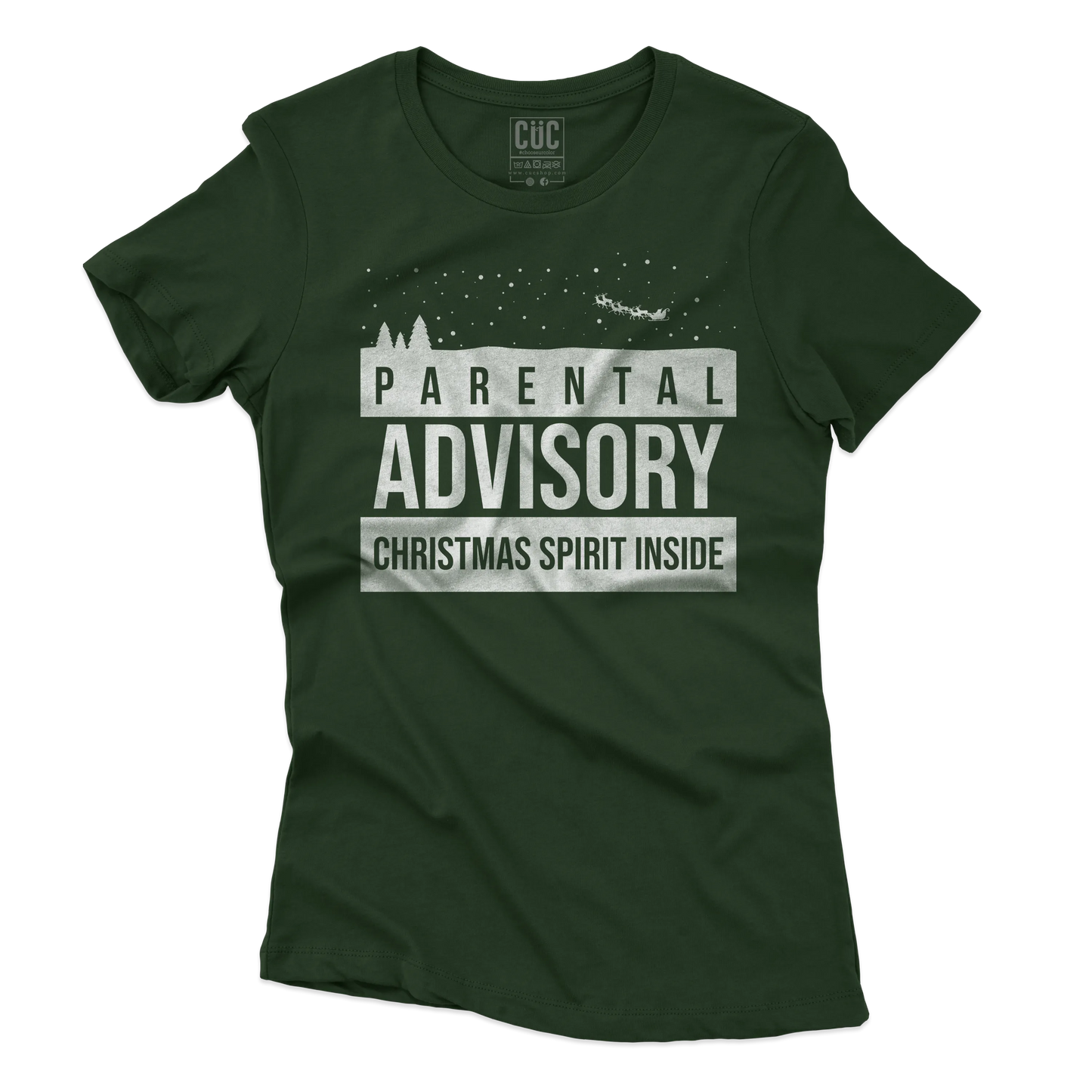CUC T-SHIRT Parental Advisory Christmas Spirit Inside - Natale - Divertente - #chooseurcolor