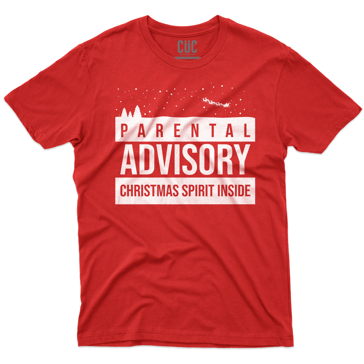 CUC T-SHIRT Parental Advisory Christmas Spirit Inside - Natale - Divertente - #chooseurcolor