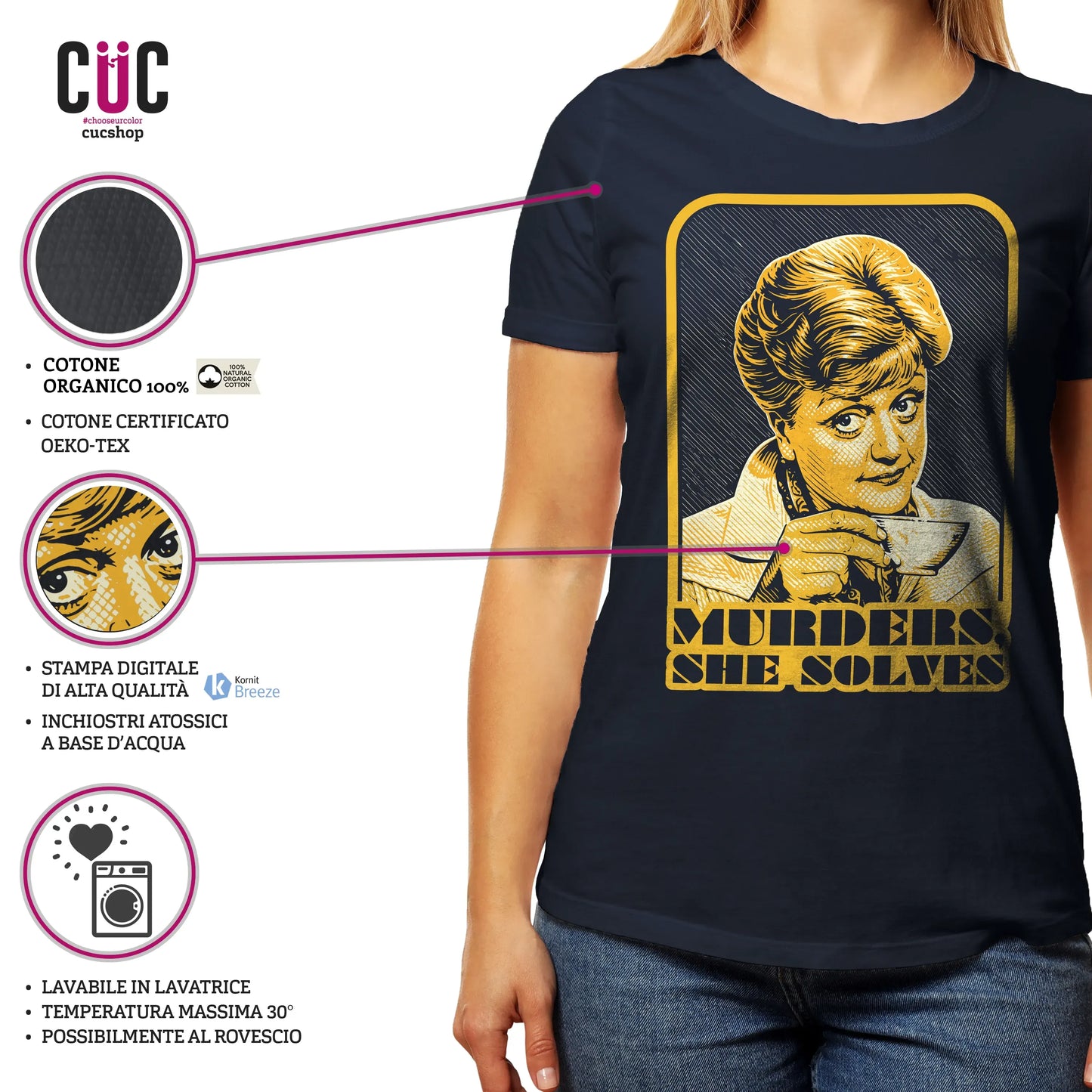 CUC T-SHIRT Murders She Solves - SERIE TV - PERSONAGGI FAMOSI - Jessica Fletcher - La signora in giallo - Cult - #chooseurcolor