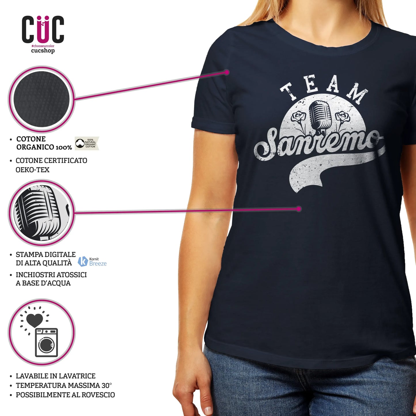 CUC T-SHIRT Team Sanremo - Musica - Festival delle canzone - TV - Divertente - #chooseurcolor