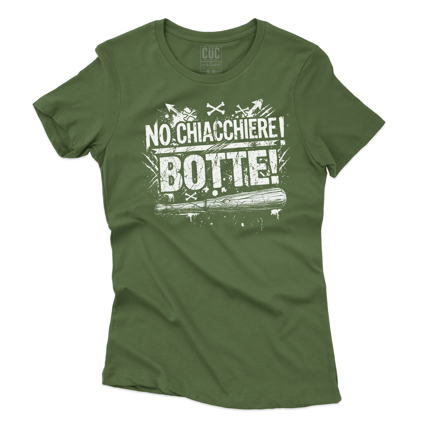 CUC T-SHIRT NO CHIACCHIERE! BOTTE! - MUSICA - CITAZIONE - DIVERTENTE - #chooseurcolor