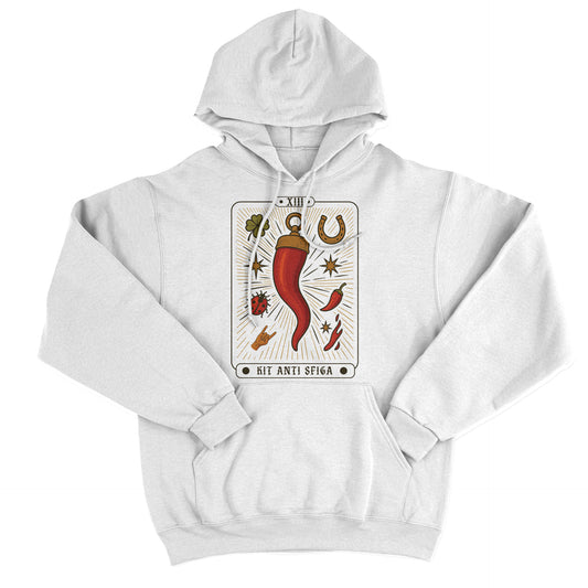 FELPA CAPPUCCIO KIT ANTI SFIGA fortuna sfortuna Tarocchi Bianca #chooseurcolor