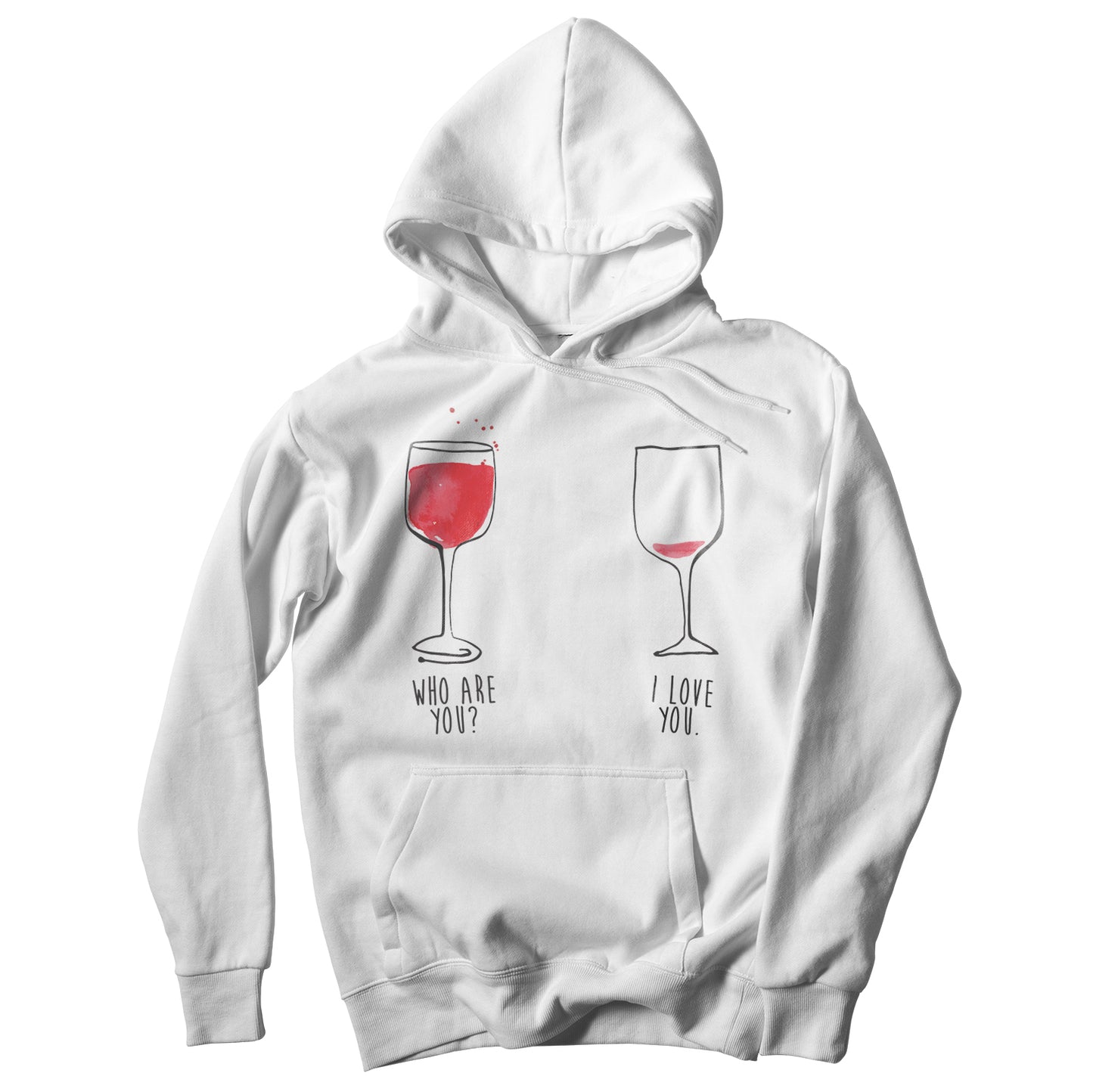 Felpa cappuccio CUC wine who are yuo? I love you - DIVERTENTE - ChooseurColor - CUC chooseurcolor