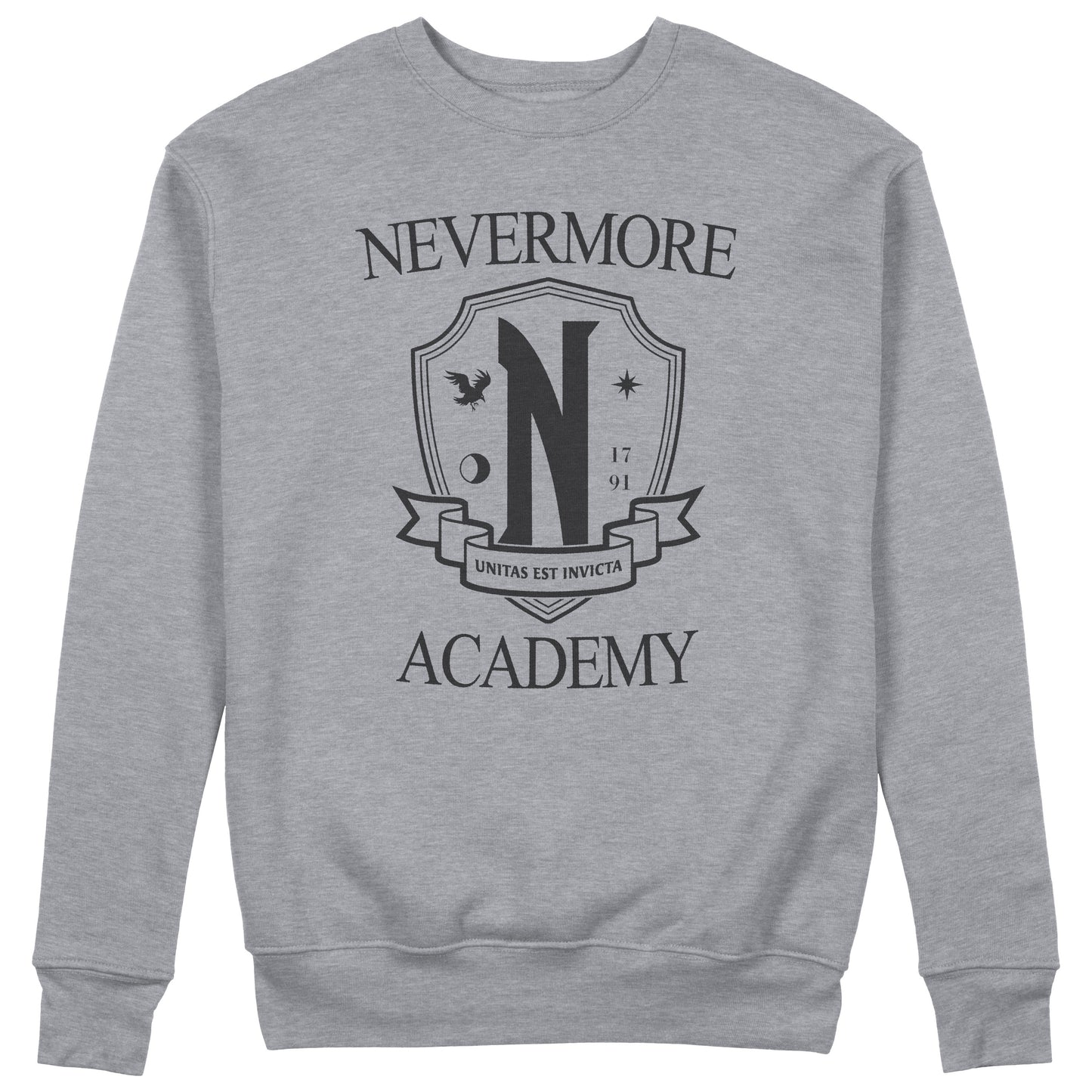 CUC Felpa Girocollo - NEVERMORE ACADEMY GREY- Mercoledì - ADDAMS Unisex #chooseurcolor - CUC chooseurcolor