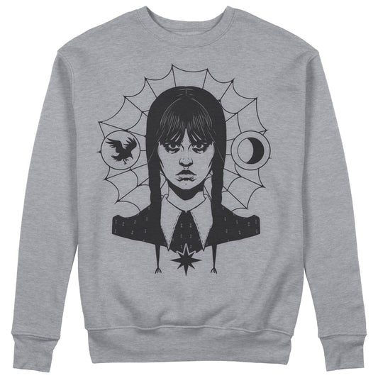 CUC Felpa Girocollo - MERCOLEDì NEVERMORE - WEDNESDAY - ADDAMS Unisex #chooseurcolor - CUC chooseurcolor
