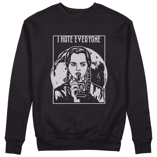 CUC Felpa Girocollo - WEDNESDAY HATES EVERYONE- Mercoledì - ADDAMS Unisex #chooseurcolor - CUC chooseurcolor