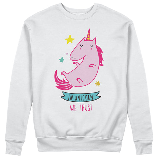 Felpa Girocollo Unicorni - In unicorn we Trust - Love #chooseurcolor - CUC chooseurcolor