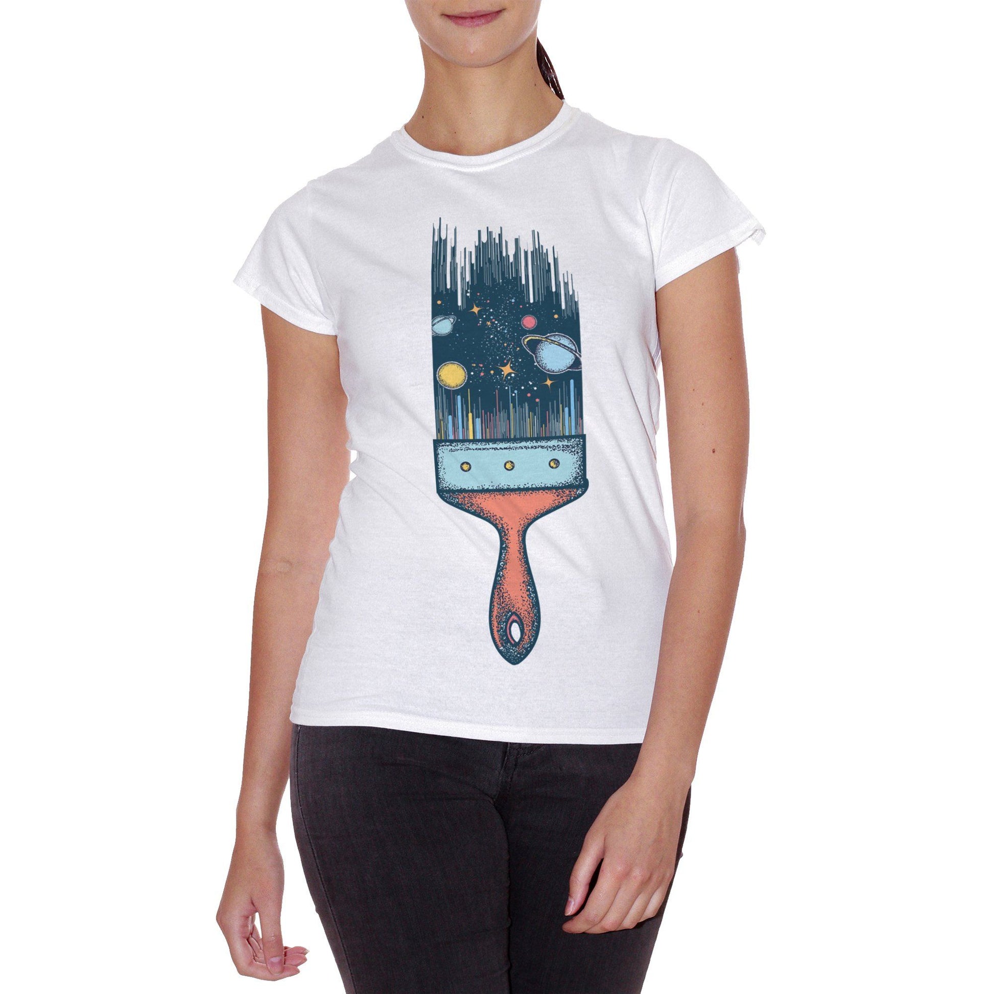 Lavender T-Shirt Space Brush | Universe Paint | Dipingere Lo Spazio | Pennello Dell' Universo | Maglia Divertente Idea Regalo Strana E Unica | Choose Ur Color - DIVERTENTE CucShop