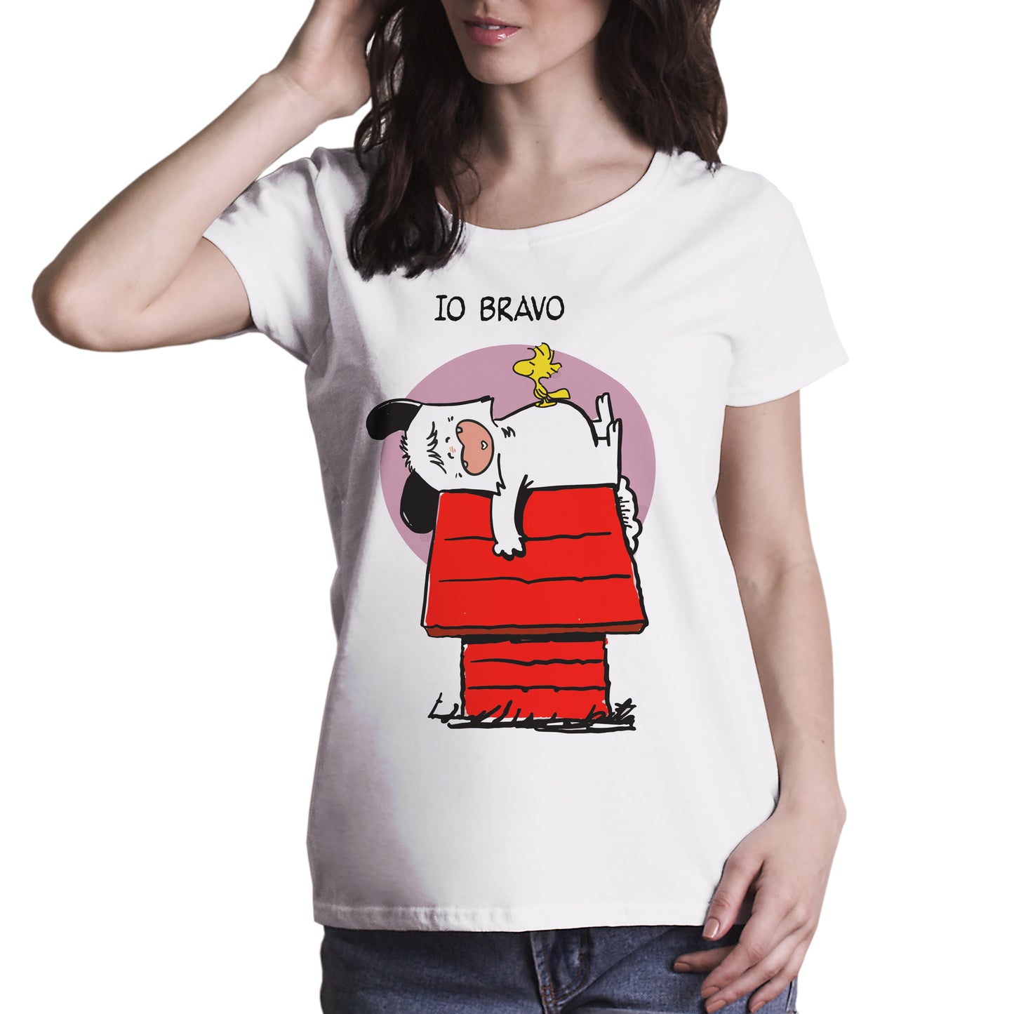 Firebrick T-Shirt Spank like Snoopy - Rivisitazione simpatica del cartone animato anni 80 - Chooseurcolor CucShop