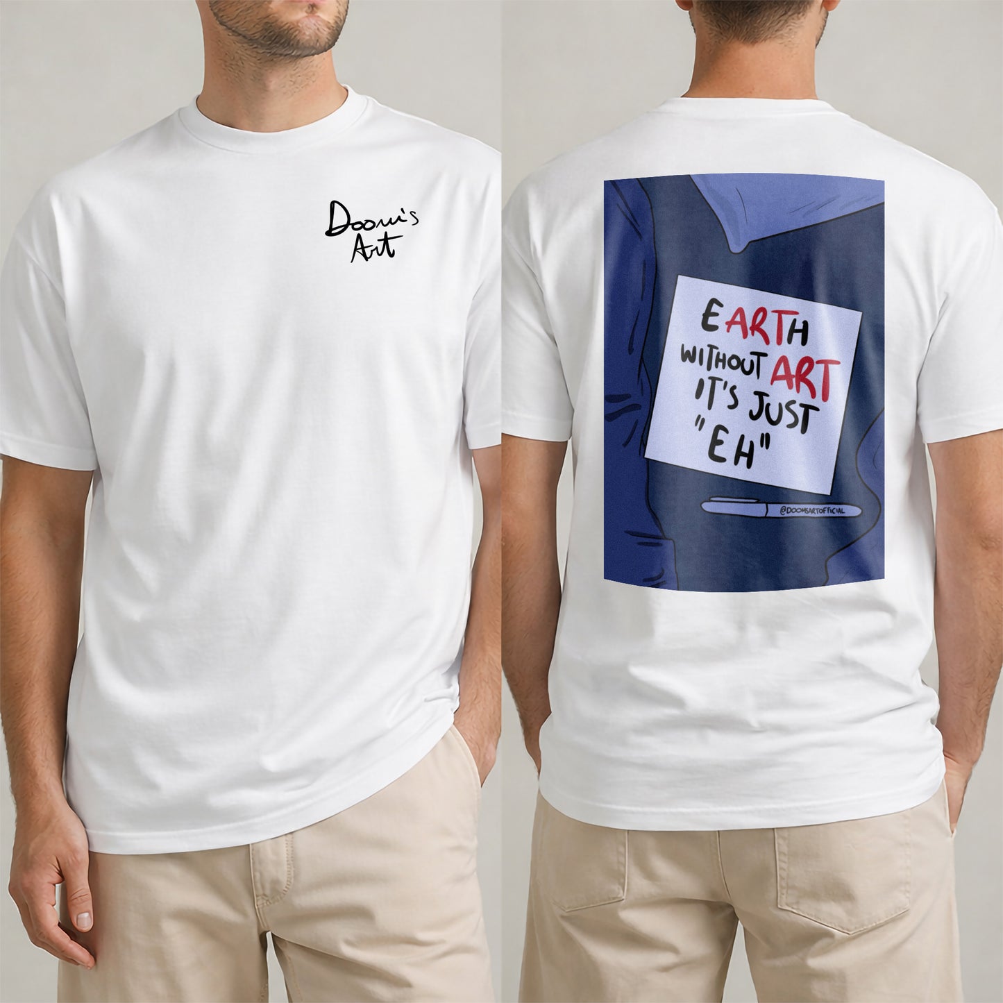 T-SHIRT EARTH without ART - Bianca Fronte e Retro #chooseurcolor (Copia)