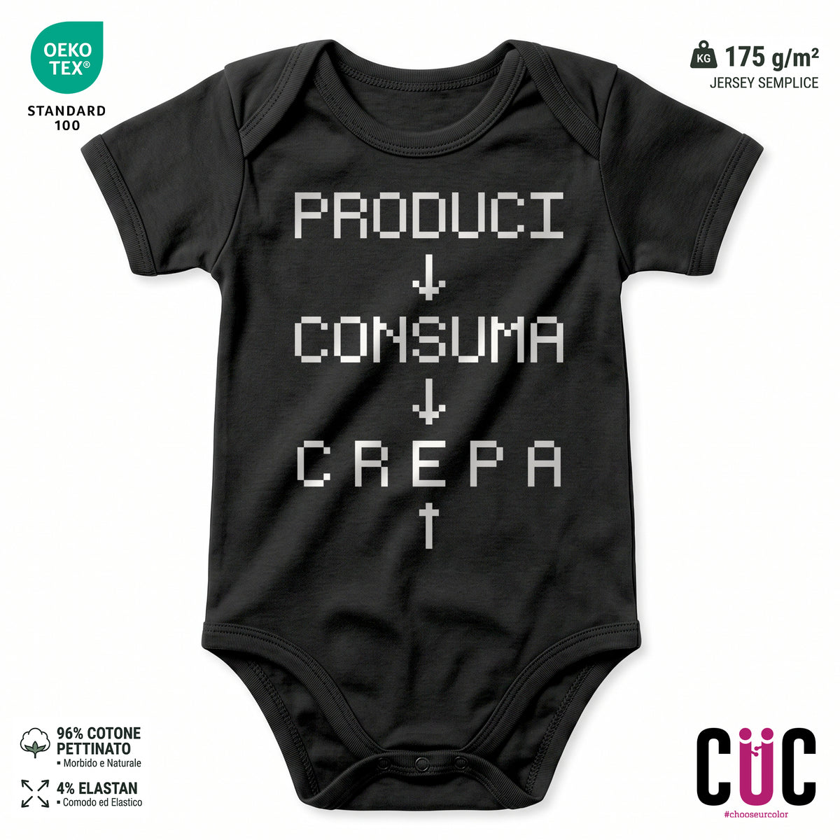 BODY BAMBINO PRODUCI CONSUMA CREPA Nera M [IMGKEY:BLA:M:1]