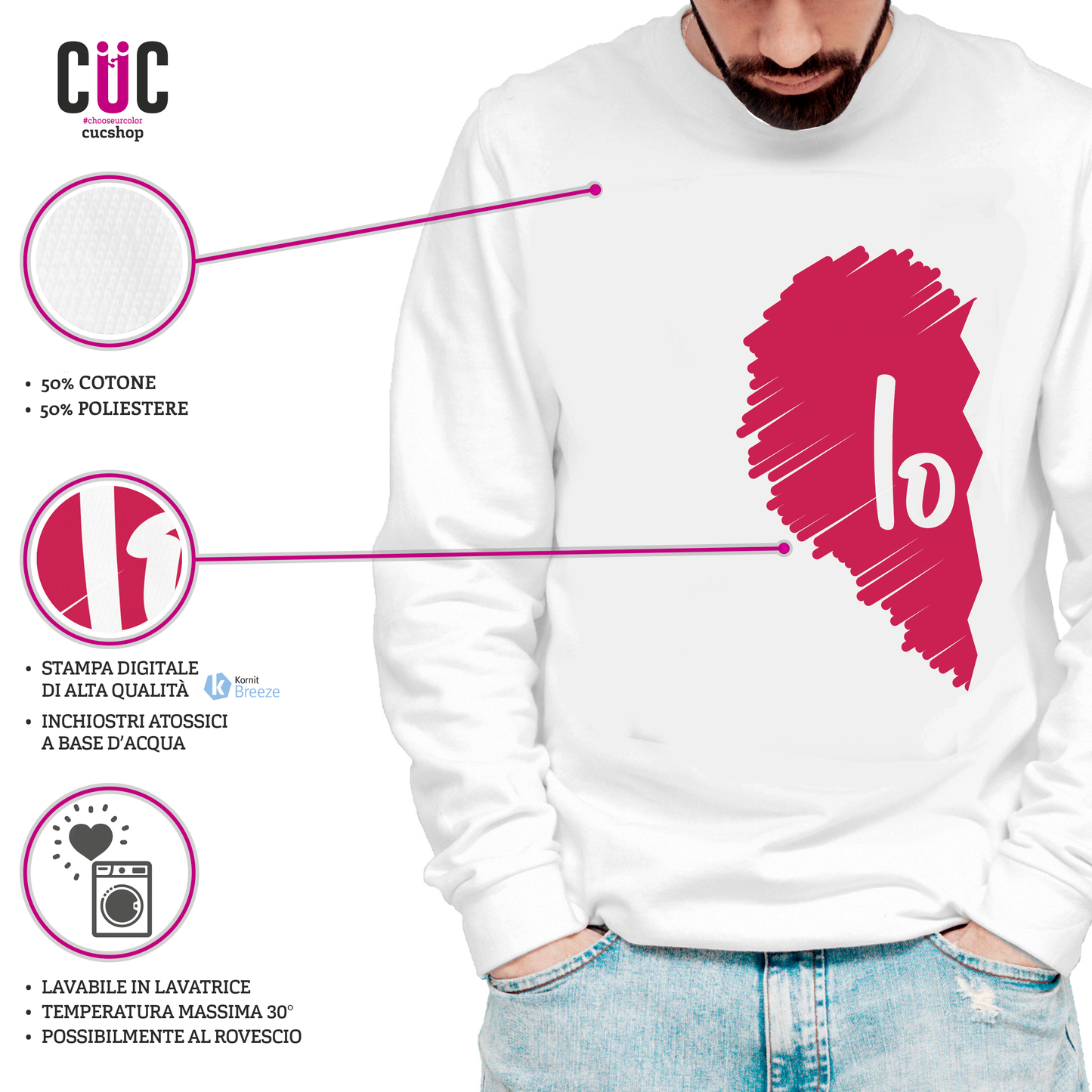 CUC GIROCOLLO SAN VALENTINO LOVE - REGALO PER COPPIA - UNISEX #chooseurcolor