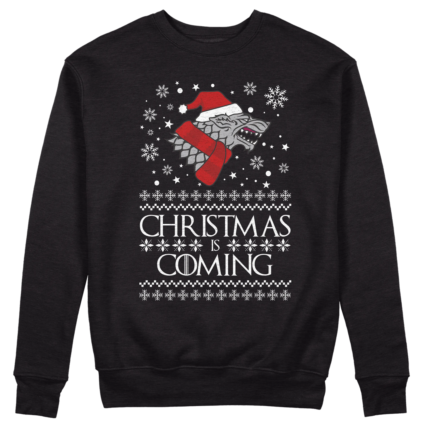 CUC GIROCOLLO Christmas is Coming -  Unisex - NATALE - SERIE TV - Divertente - Stark - GOT -  #chooseurcolor