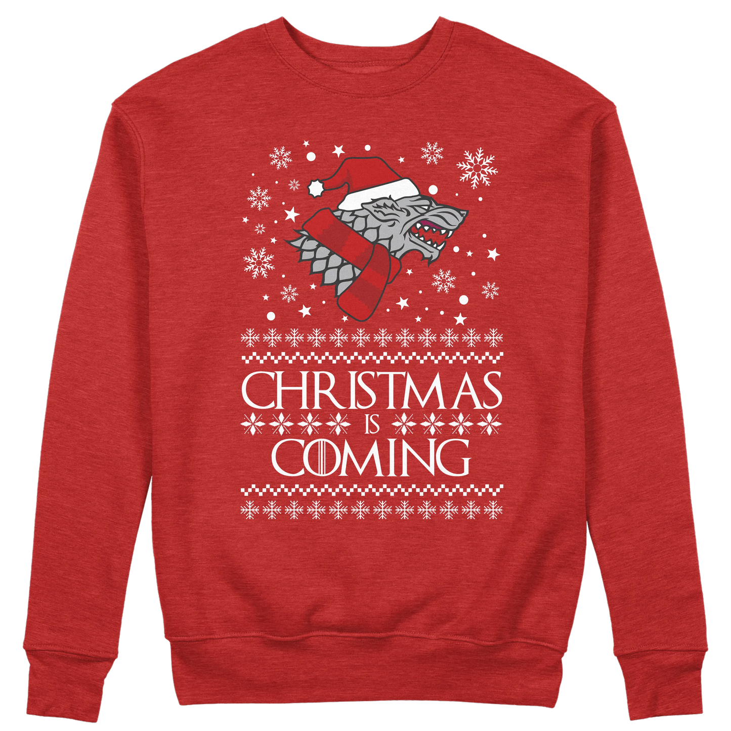 CUC GIROCOLLO Christmas is Coming -  Unisex - NATALE - SERIE TV - Divertente - Stark - GOT -  #chooseurcolor
