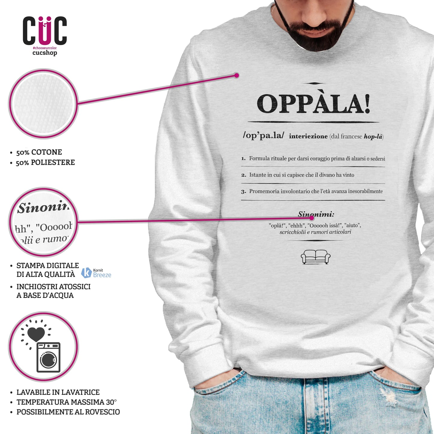 CUC GIROCOLLO OPPALA! definizione -  Unisex - Divertente - Scherzo - Meme -  #chooseurcolor