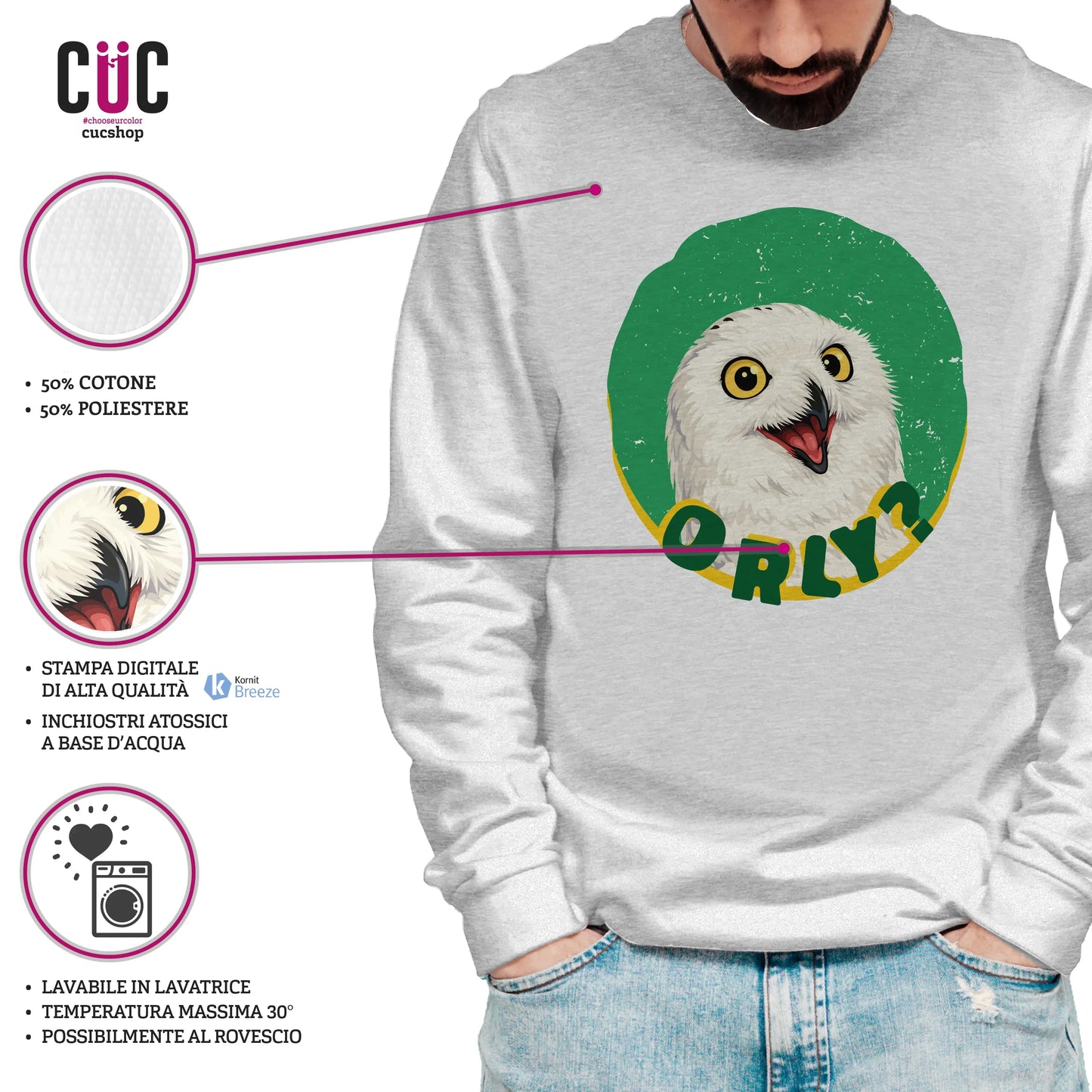 CUC GIROCOLLO O RLY? -  Unisex - PERSONAGGI FAMOSI - MEME - Nostalgia -  #chooseurcolor