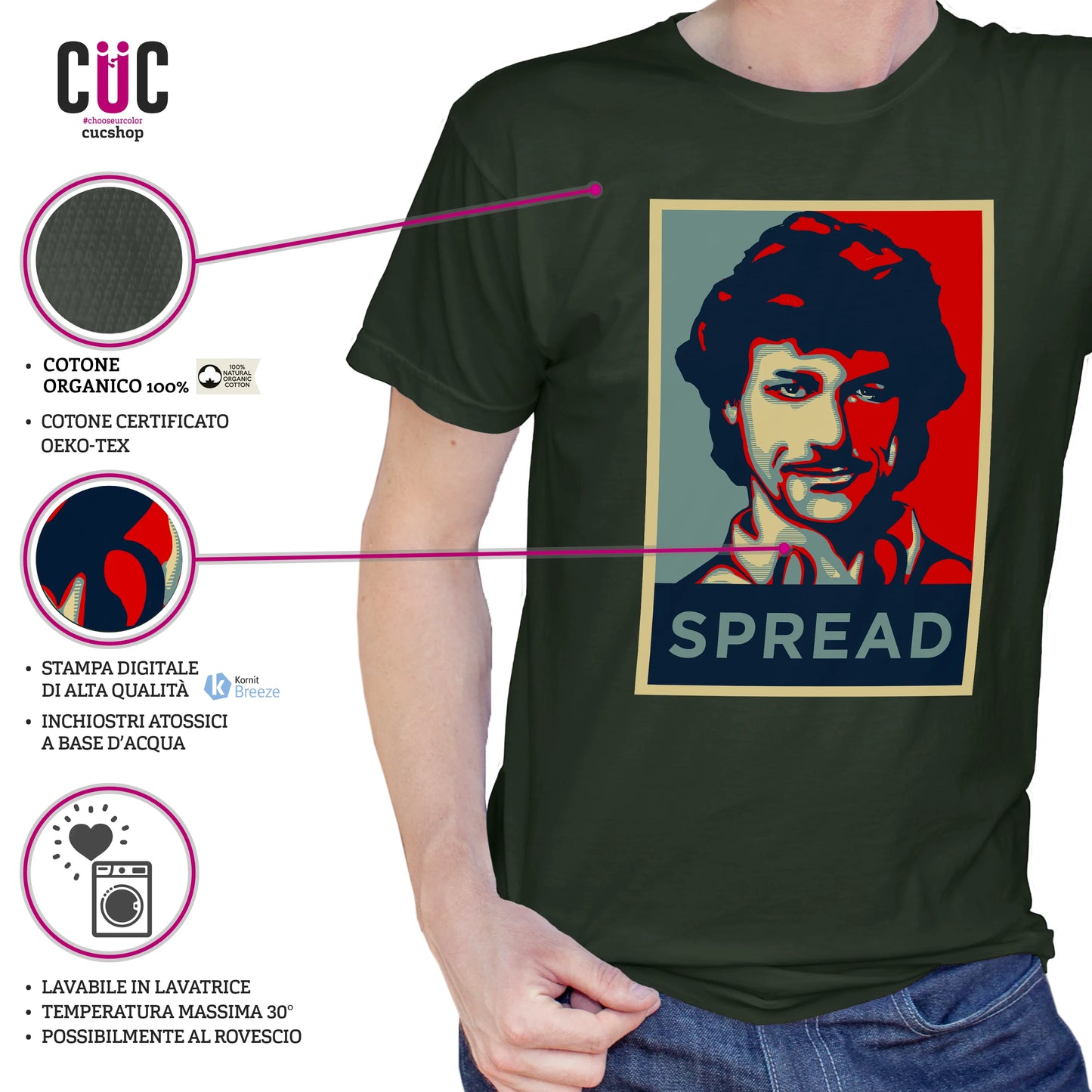 CUC T-SHIRT ALBERTO ANGELA SPREAD - PERSONAGGI FAMOSI #chooseurcolor