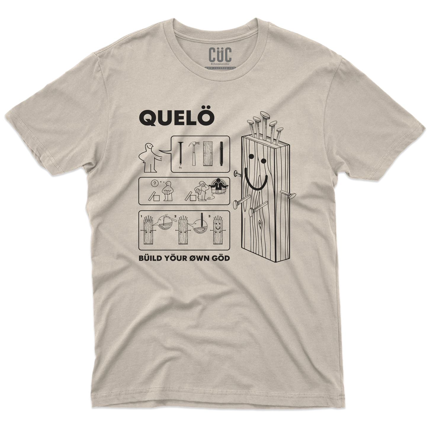 CUC T-SHIRT QUELO - BUILD YOUR GOD - PERSONAGGI FAMOSI - Divertente -  #chooseurcolor