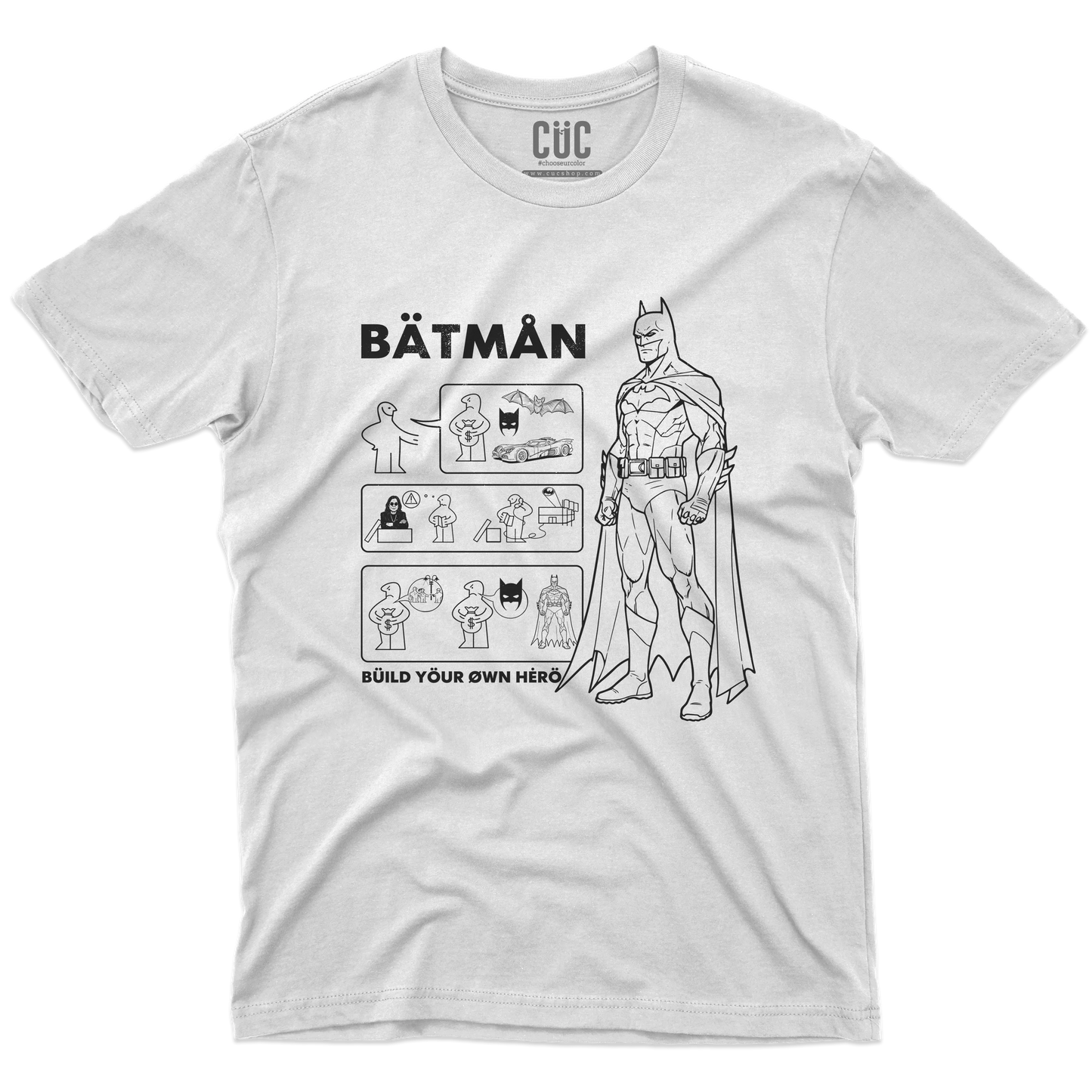 CUC T-SHIRT BATMAN BUILD YOUR HERO - FILM - Cult - Divertente -  #chooseurcolor