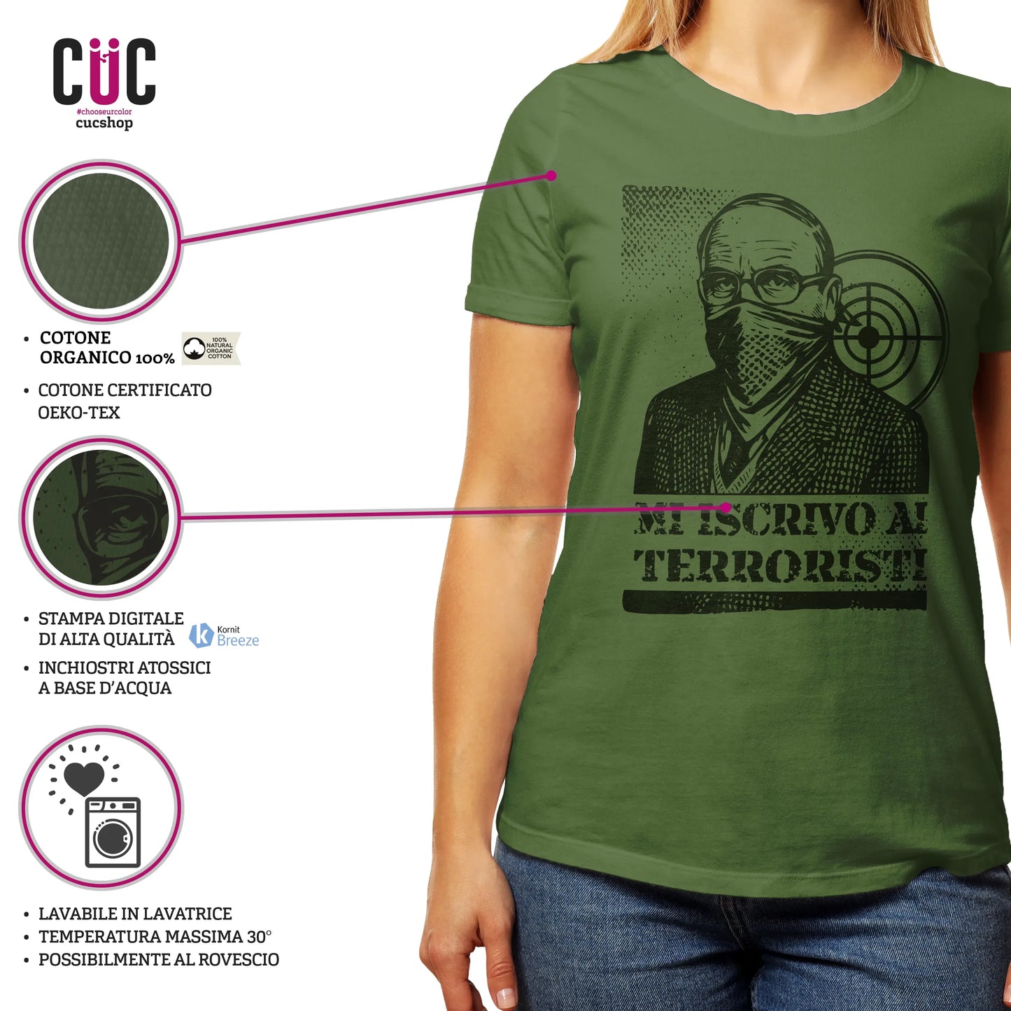 CUC T-SHIRT MI ISCRIVO AI TERRORISTI - PERSONAGGI FAMOSI - scherzo telefonico - Magnotta - La lavatrice -  #chooseurcolor