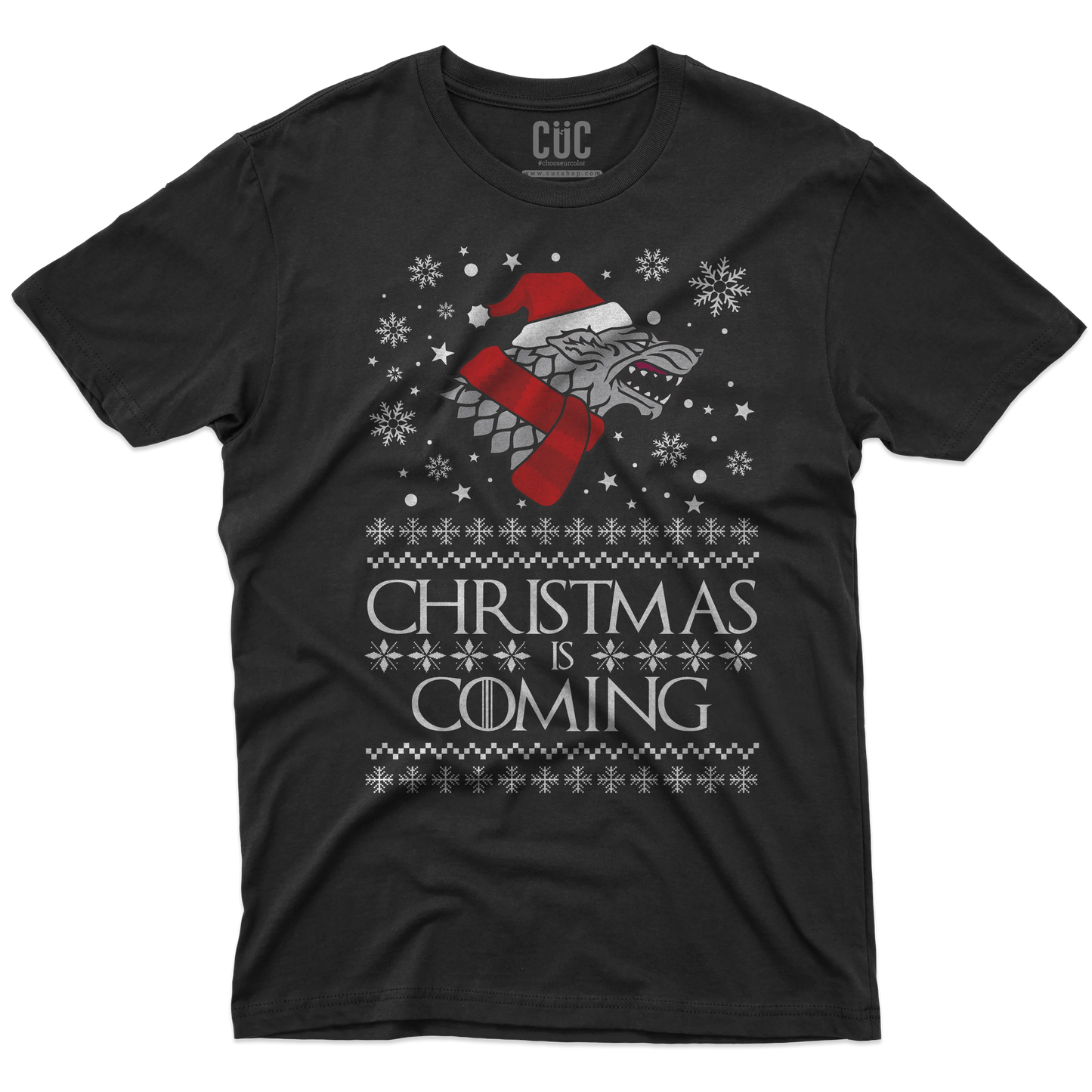 CUC T-SHIRT Christmas is Coming - NATALE - SERIE TV - Divertente - Stark - GOT -  #chooseurcolor