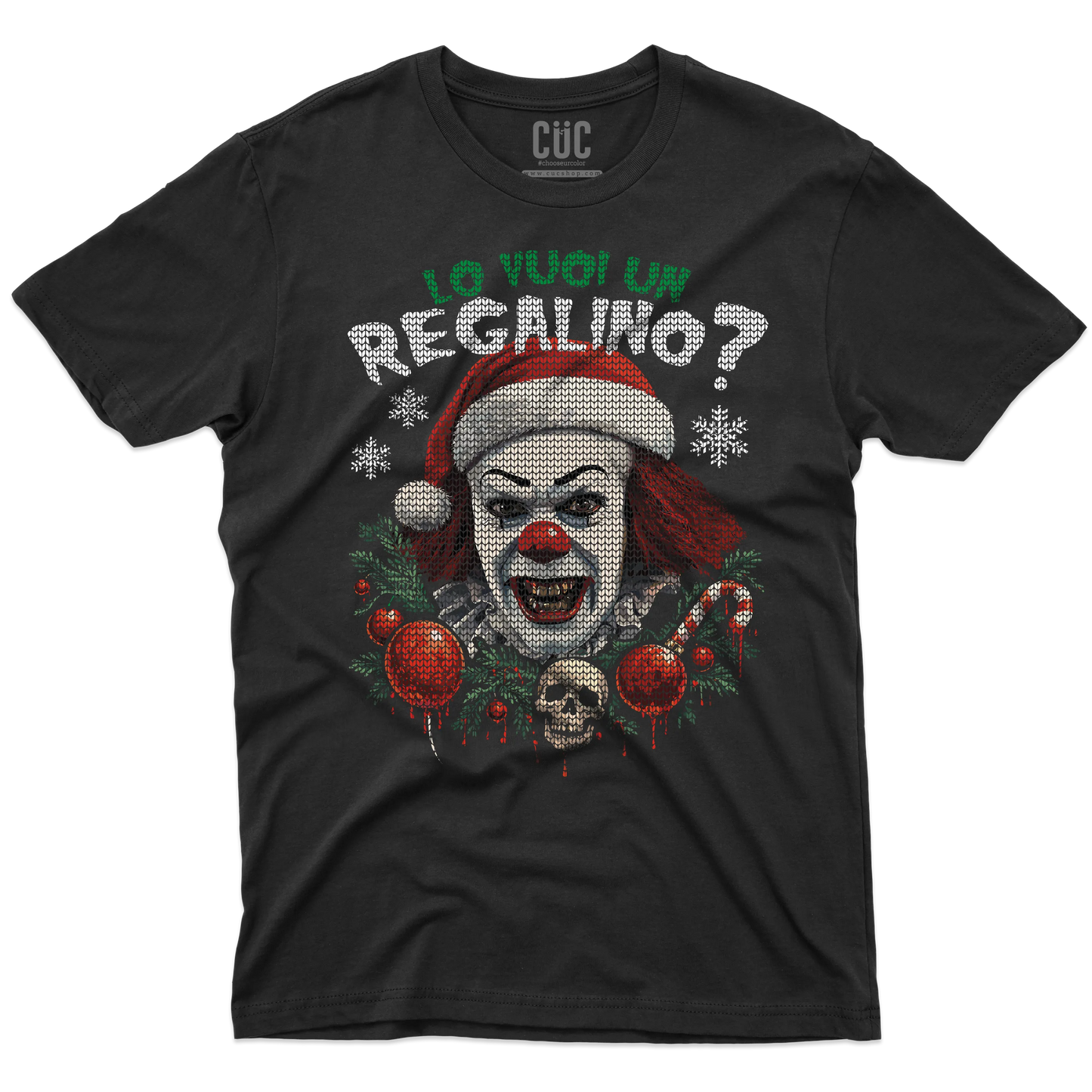 CUC T-SHIRT Lo vuoi un regalino? - NATALE - FILM - Divertente - King - IT - Maglione -  #chooseurcolor