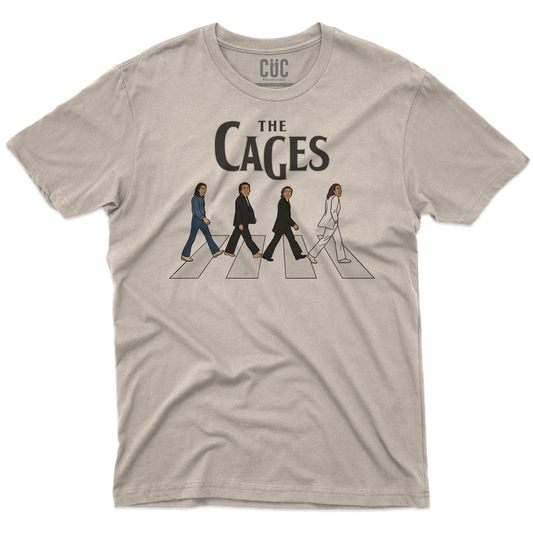 CUC T-SHIRT THE CAGES - FILM - MUSICA - PERSONAGGI FAMOSI - Divertente - Nicolas Cage - Beatles - Abbey Road -  #chooseurcolor