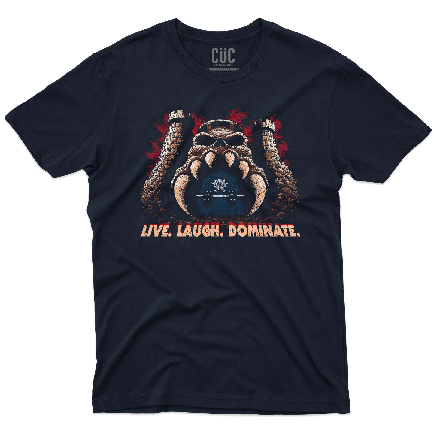 CUC T-SHIRT LIVE LAUGH  DOMINATE - FILM - Divertente - CARTOON - HE MAN - MASTERS -  #chooseurcolor