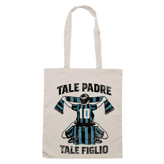 SHOPPER Festa del Papà padre Tifoso come il figlio NERO AZZURRO Sabbia #chooseurcolor