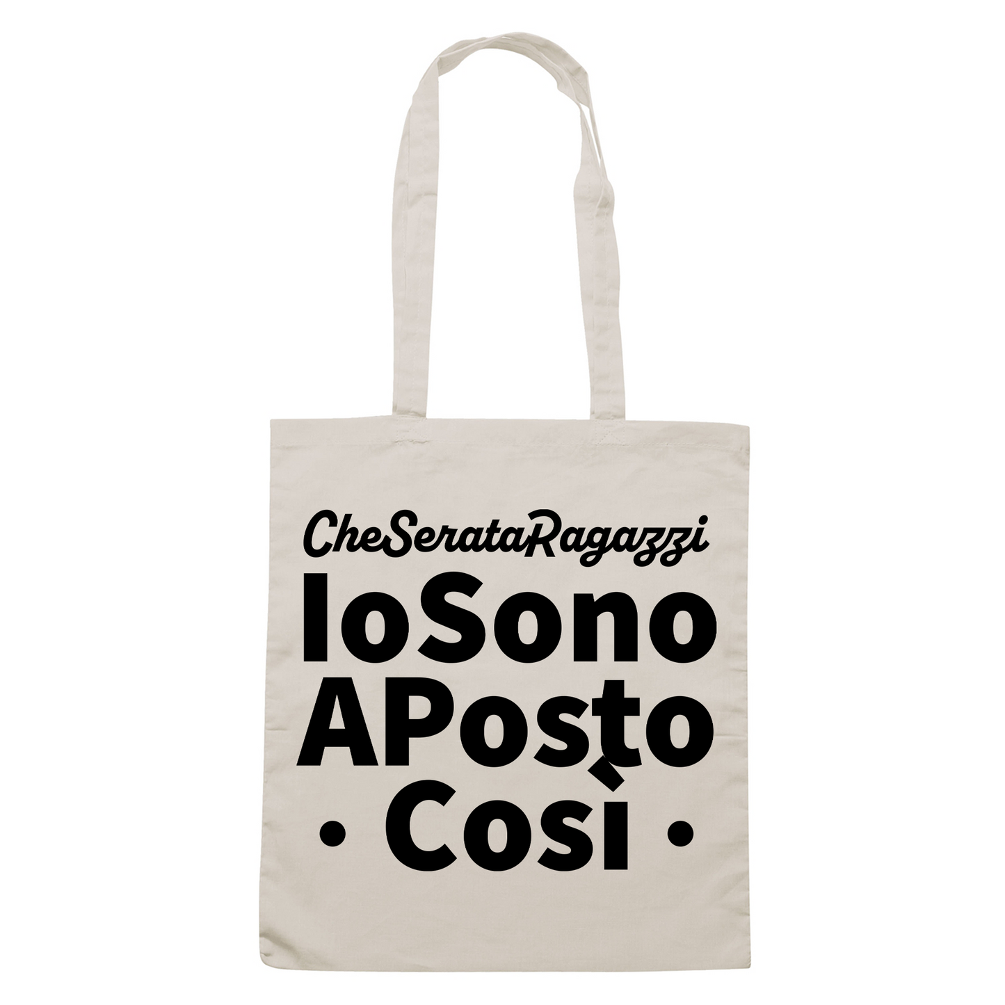 SHOPPER CUC IO SONO A POSTO COSì divertente regalo simpatica tv italiana Sabbia M [IMGKEY:SAN:M:1]