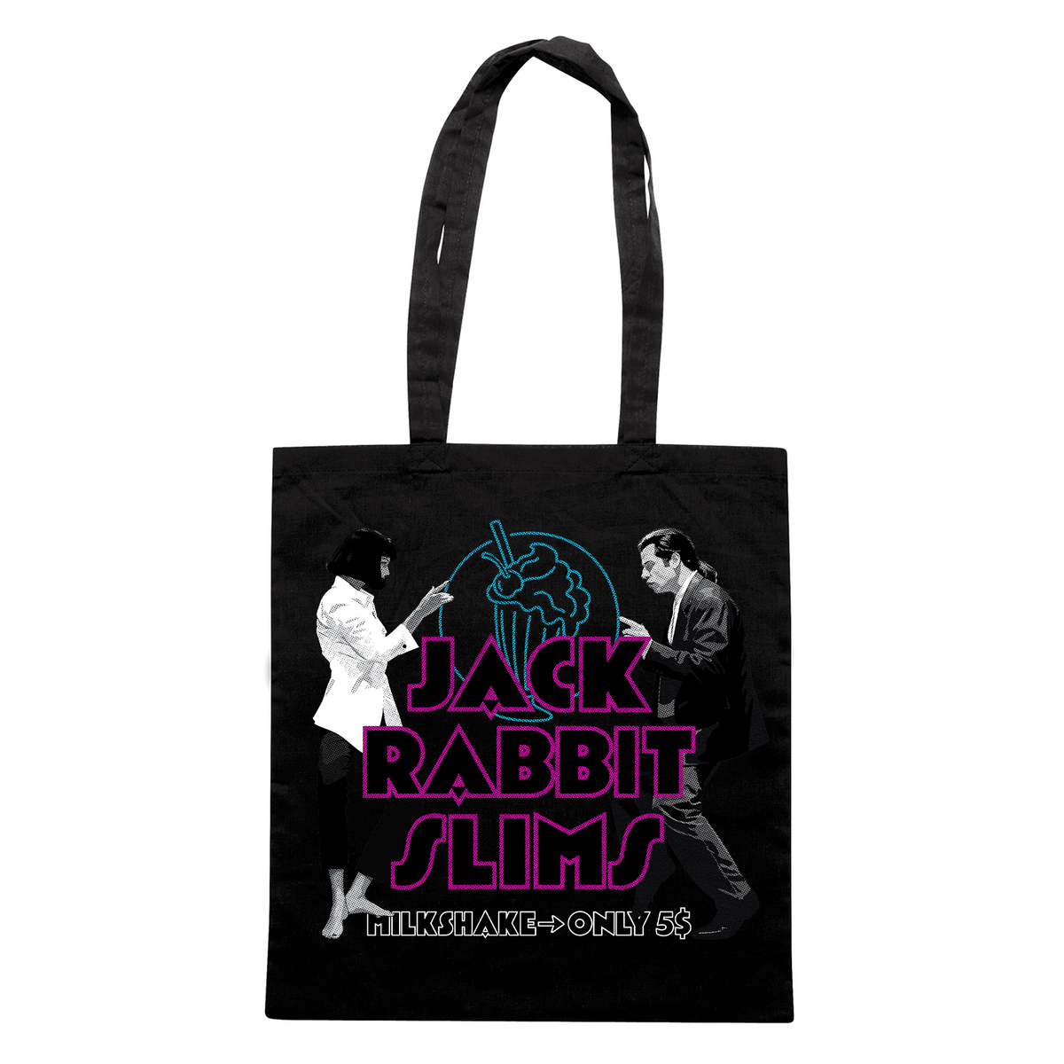 SHOPPER Pulp Fiction Dance Milkshake twist Nera M [IMGKEY:BLA:M:1]