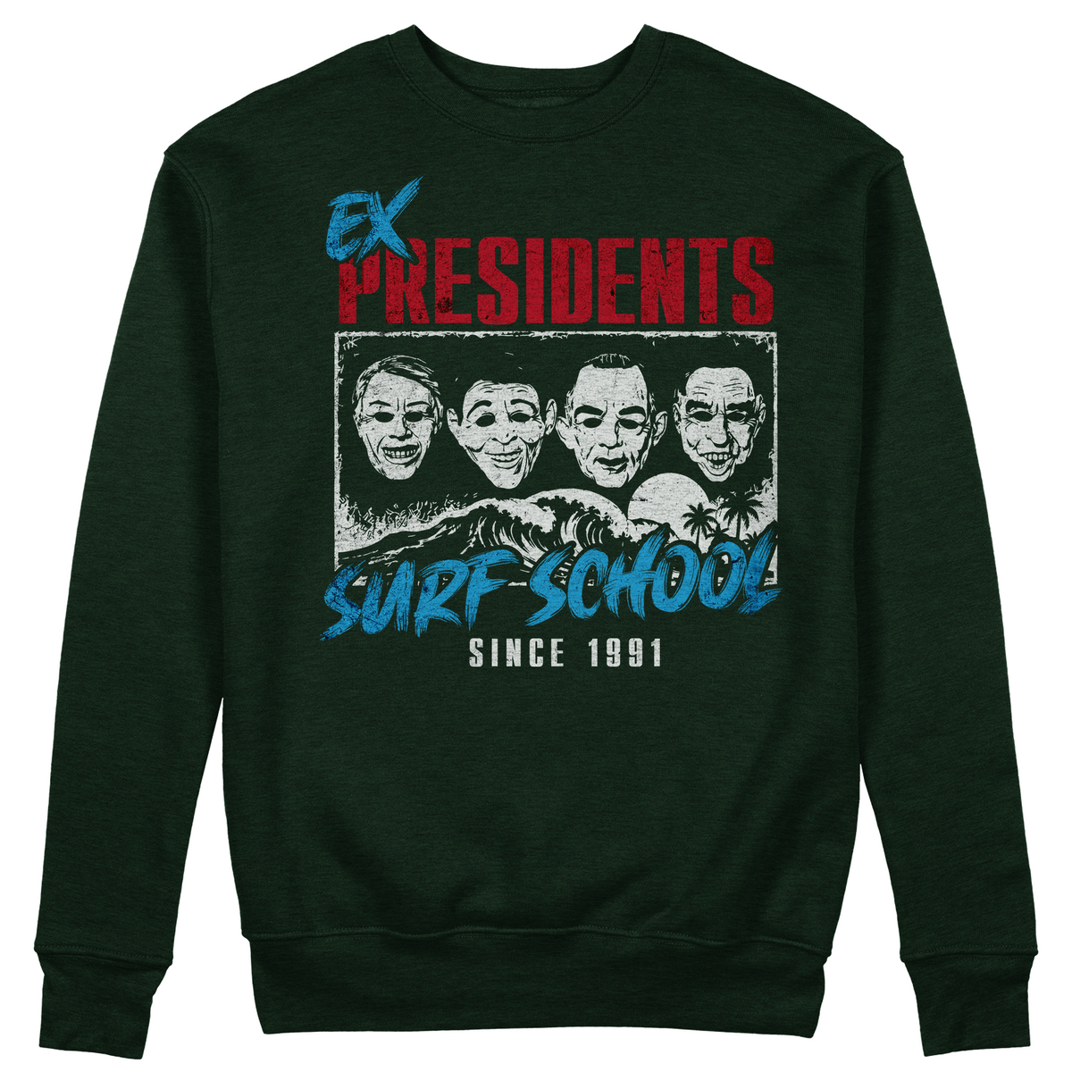 SHOPPER CUC EX PRESIDENTS Surf School Point Break film cult anni 90 Verde Bottiglia M [IMGKEY:BOT:M:1]