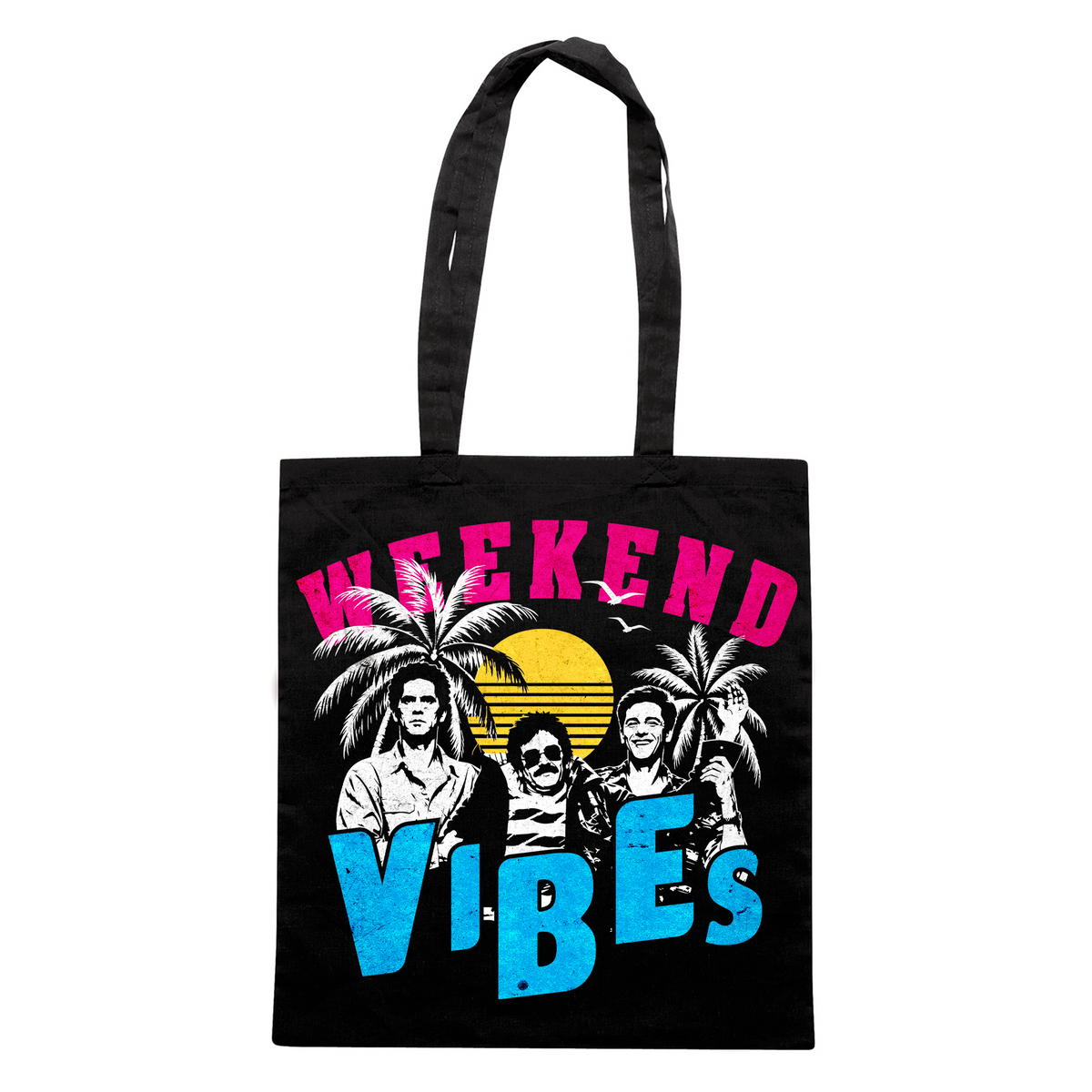 SHOPPER CUC WEEKEND VIBES film cult divertente anni 90 Nera M [IMGKEY:BLA:M:1]