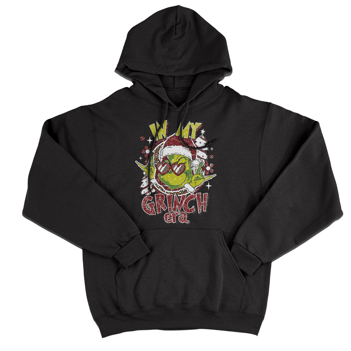FELPA CAPPUCCIO IN MY GRINCH ERA natale divertente Nera #chooseurcolor