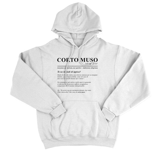 FELPA CAPPUCCIO CORTO MUSO te ne intendi di Ippica Max Risultatisti Allegri Bianca #chooseurcolor