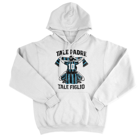 FELPA CAPPUCCIO Festa del Papà padre Tifoso come il figlio NERO AZZURRO Bianca #chooseurcolor