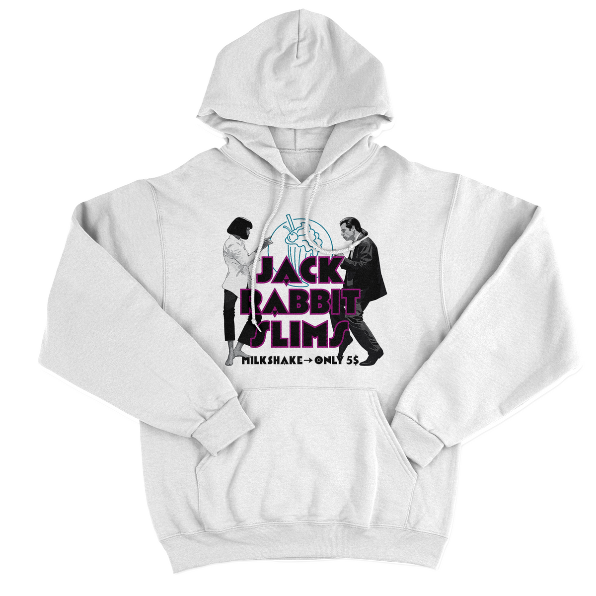 FELPA CAPPUCCIO Pulp Fiction Dance Milkshake twist Bianca M [IMGKEY:WHI:M:1]