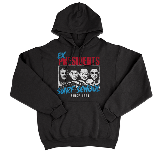 FELPA CAPPUCCIO CUC EX PRESIDENTS Surf School Point Break film cult anni 90 Nera M [IMGKEY:BLA:M:1]