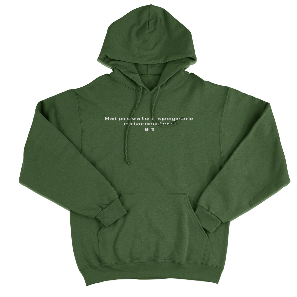 FELPA CAPPUCCIO hai provato a spegnere e riaccendere problem solving Verde Militare M [IMGKEY:MIL:M:1]