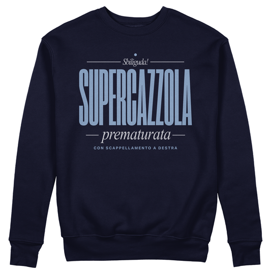FELPA GIROCOLLO CUC SUPERCAZZOLA con scappellamento a destro sbiligura cult Italiano Blu M [IMGKEY:NAV:M:1]