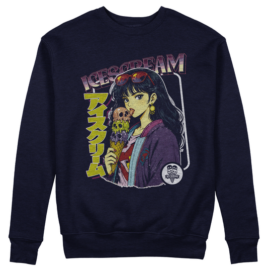 FELPA GIROCOLLO JAPAN ICE SCREAM estate cool Toky Blu M [IMGKEY:NAV:M:1]