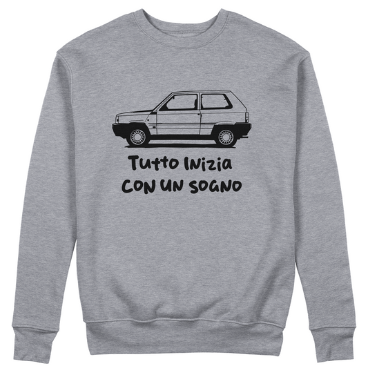 FELPA GIROCOLLO CUC Tutto inizia con un sogno Panda macchine epiche Grigio M [IMGKEY:GRE:M:1]