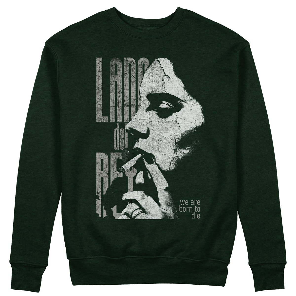 FELPA GIROCOLLO CUC We Are Bor To Die Lana indie rock queen Verde Bottiglia M [IMGKEY:BOT:M:1]
