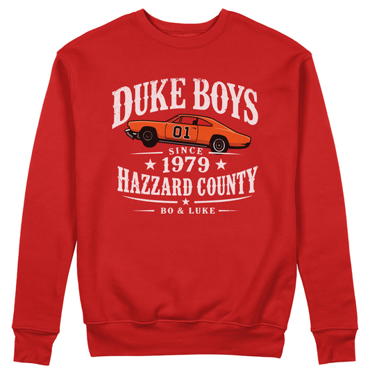 FELPA GIROCOLLO CUC DUKE BOYS bo & Luke Generale Lee Rossa M [IMGKEY:RED:M:1]