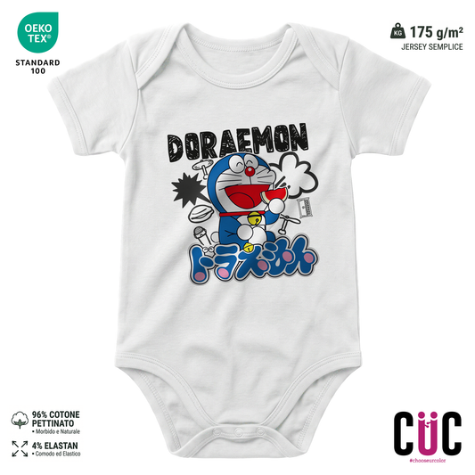 BODY BAMBINO Doraemon cartoon anime anni 90 Bianca M [IMGKEY:WHI:M:1]