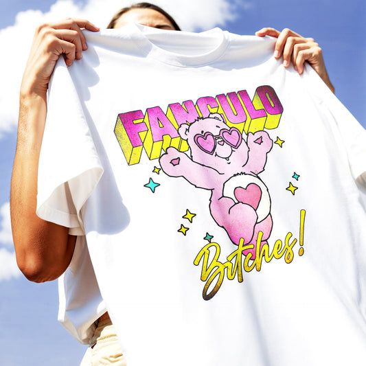 T-SHIRT FANCULO BITCHES MEME DIVERTENTE ORSI DEL CUORE Bianca #chooseurcolor