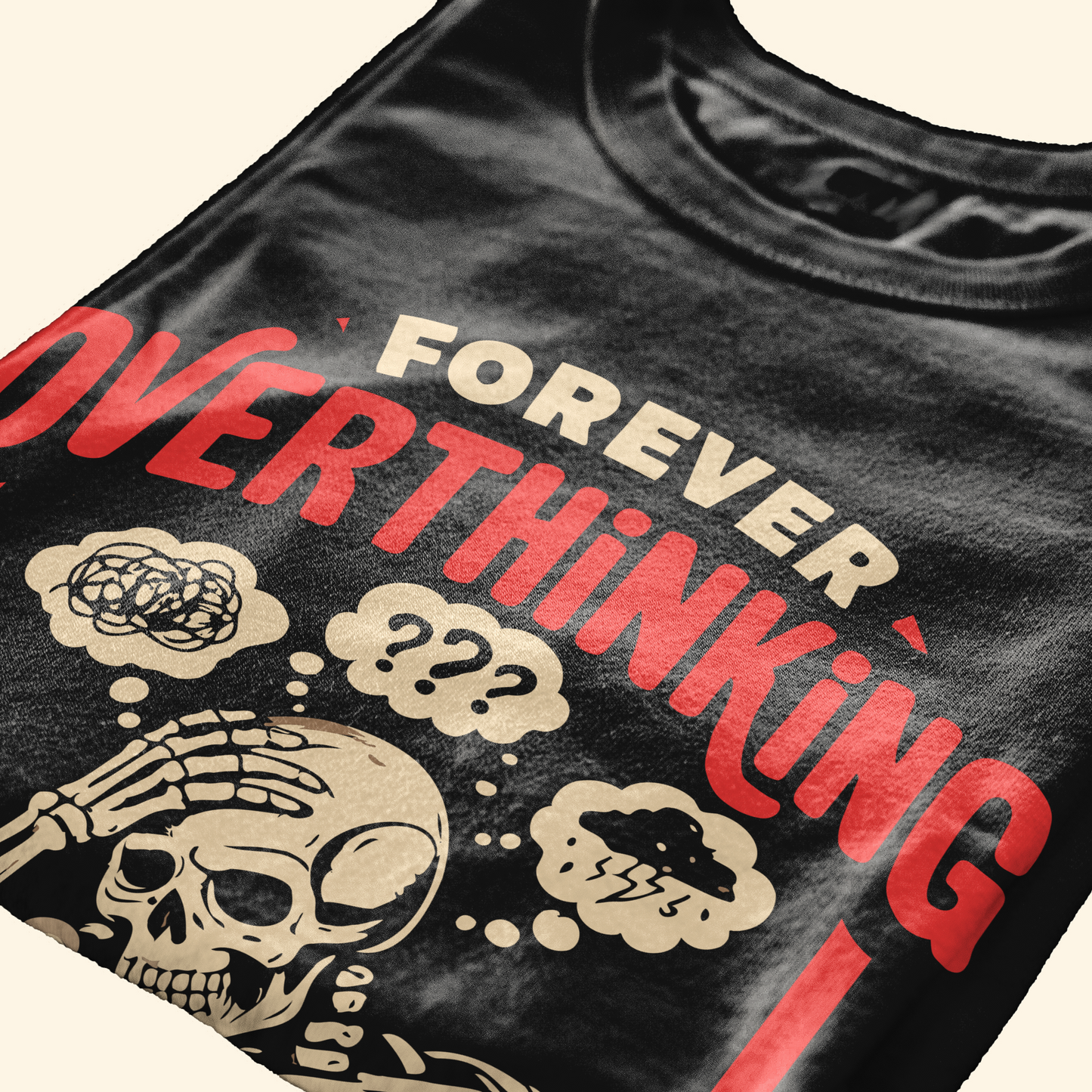 T-SHIRT OVERTHINKING pratica costante di tutti i gironi Nera #chooseurcolor