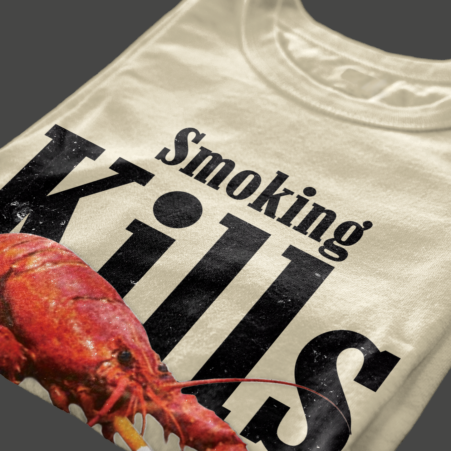 T-SHIRT Smoking Kills Lobster divertente aragosa Sabbia #chooseurcolor